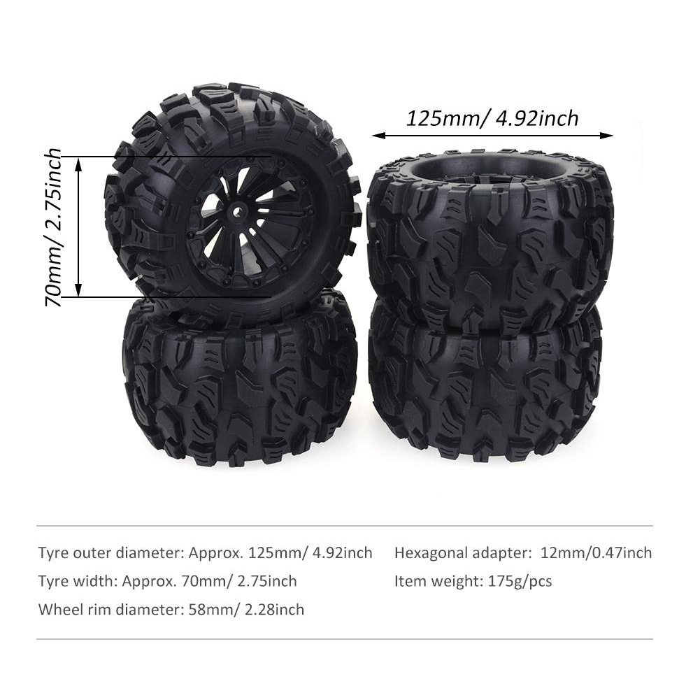 Rc Rock Crawler - 4 шт., резиновые шины для радиоуправляемых