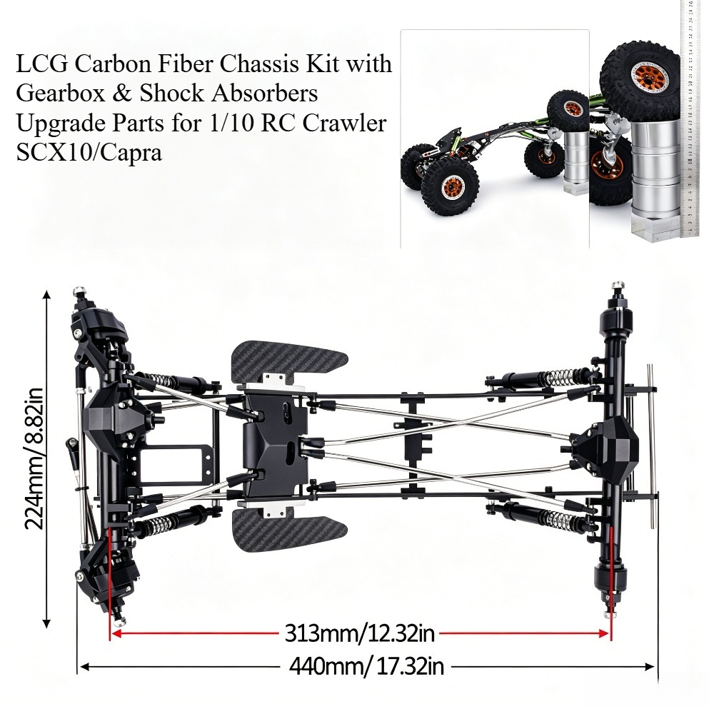 Rc Rock Crawler - Карбоновый шасси-комплект LCG для радиоуправляемых краулеров