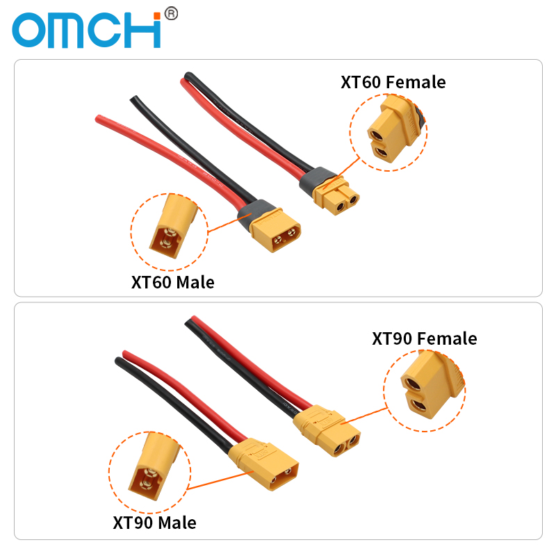 Разъемы OMCH XT60 12/14AWG и X – обзор и цена Drone Rc Link